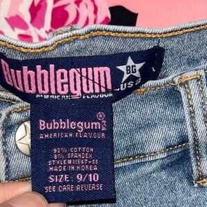 Bubblegum Blue Flare Jeans with Sparkle Burst Accents glitter 90’s y2k rave